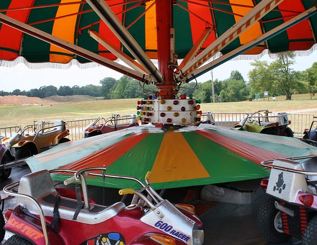 Children enjoying a whimsical carnival ride
