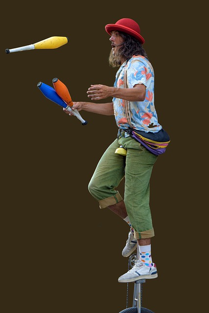 Captivating live circus performance with acrobats